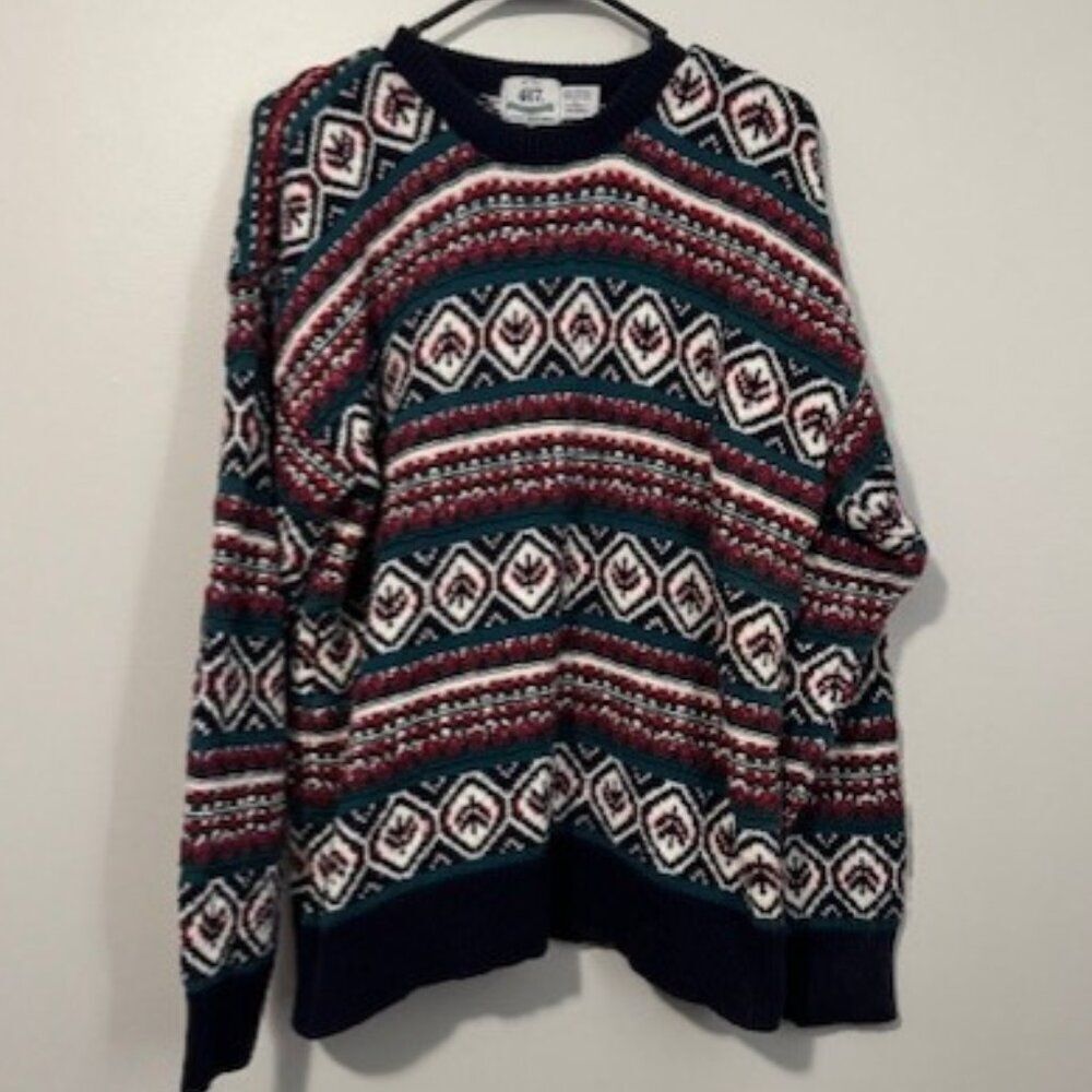 Men's 417 Van Heusen Crew Neck Long Sleeve Christmas Sweater Size Large